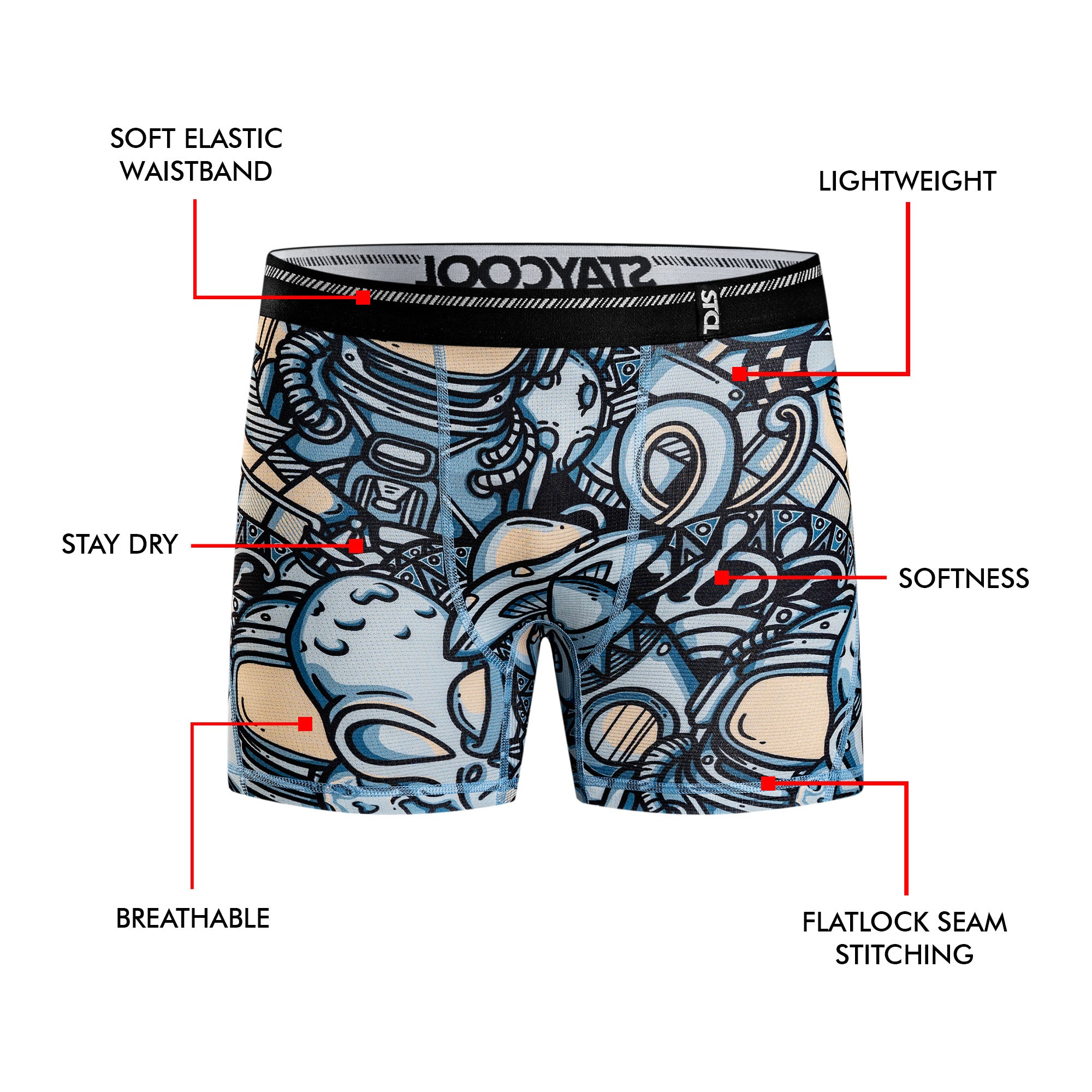 BOXER BRIEF SUPPLECOOL - COSMIC BLUE