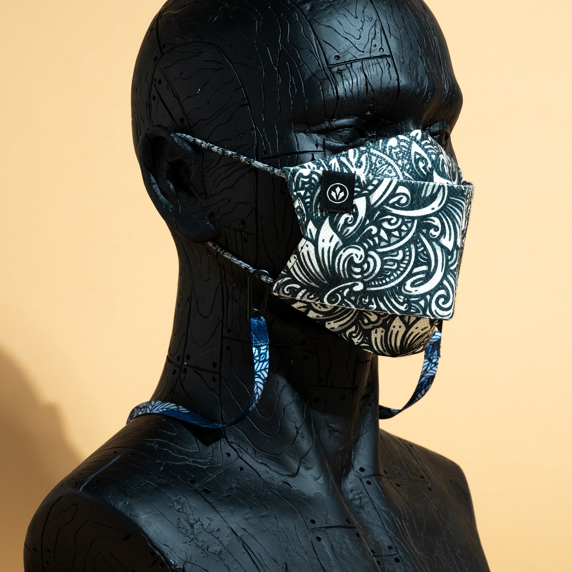 STRAP MASK - BLUE LEAF